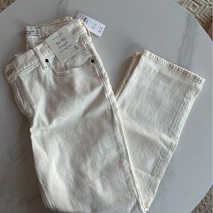Abercrombie 90s Straight Ultra High Rise, Cream/White